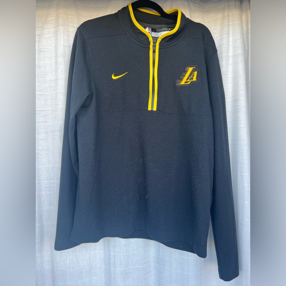 Men’s Los Angeles Lakers Black and Yellow 3/4 Zip Up